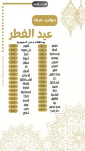 مواعيد صلاة عيد الفطر فى مدن ومحافظات الجمهورية الجمعة المقبلة