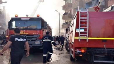 إخماد حريق بمخلفات بشارع طه حسين فى الزمالك