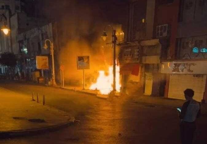 اندلاع حريق هائل فى محل وسط الإسكندرية