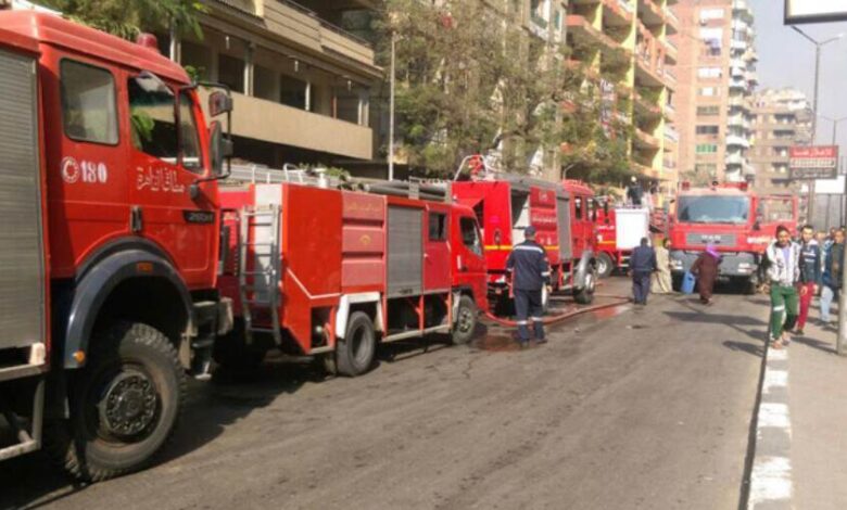 اندلاع حريق ببرج نهضة مصر فى المهندسين